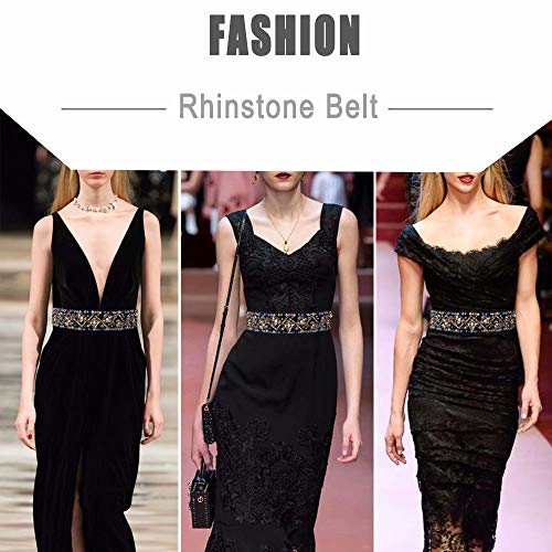 Rhinestone Belts for Women Fashion Crystal Beaded Elastic Wide Belts for Prom Evening Dresses4