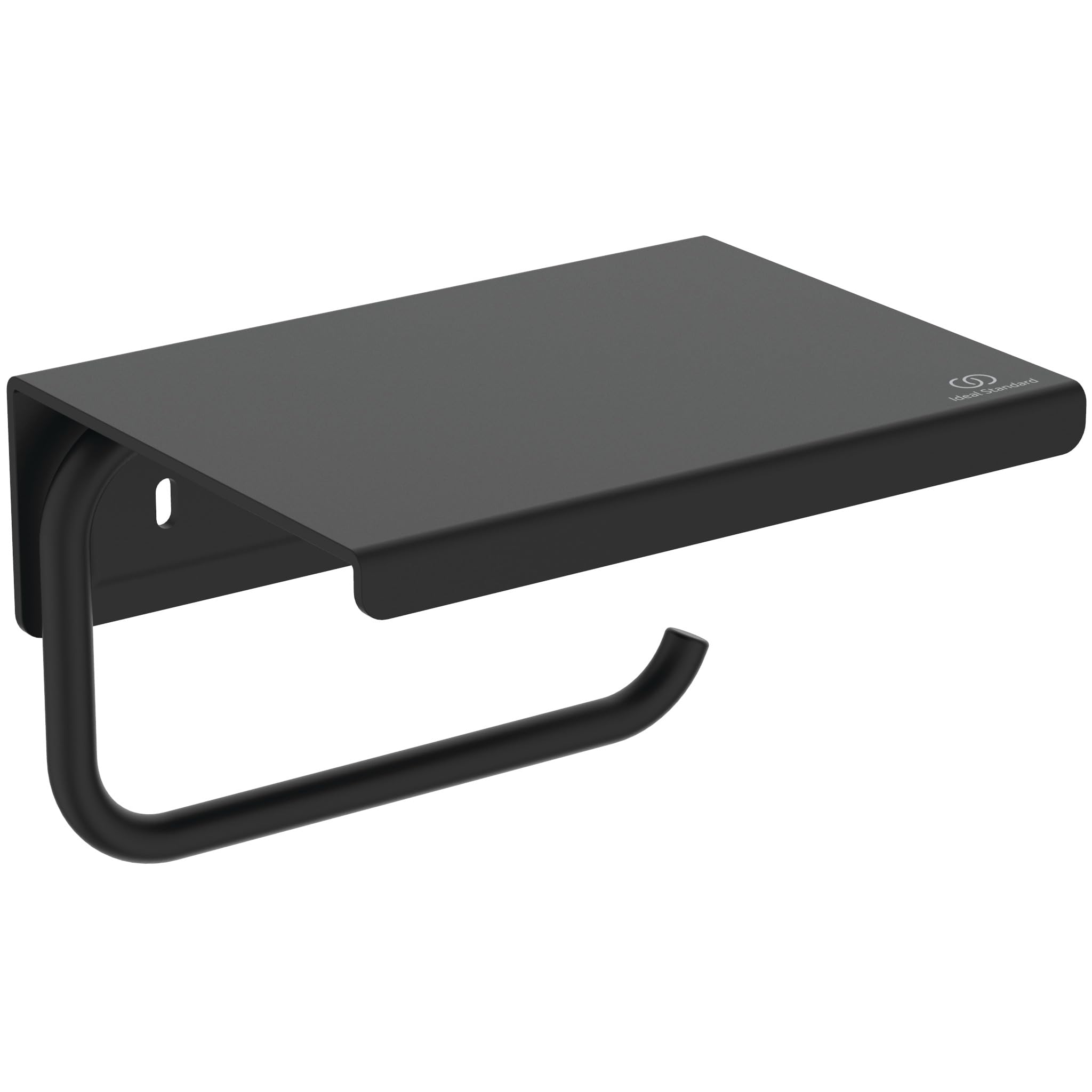 Ideal Standard ALU+ Set de Accesorios de baño (2 en 1) – Negro Mate | Set compuesto por portarrollos y juego de escobilla, vaso extraíble, fijación oculta