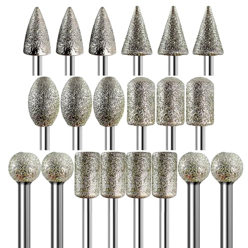 Diamond Grinder Bits for Dremel Tool Accessories, 20Pcs, 1/8