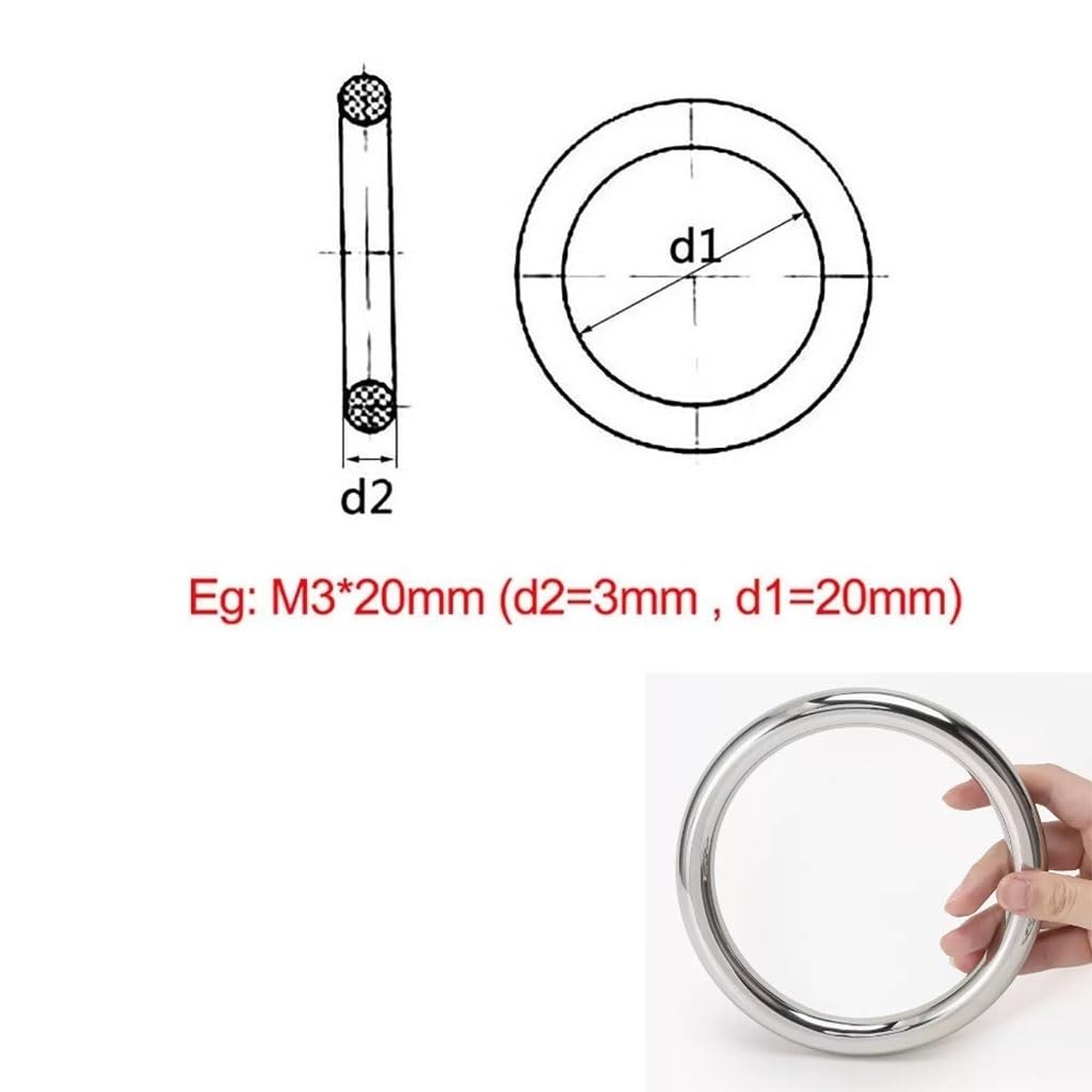 ANELLO D-RING PIEGATO IN ACCIAIO INOX FETTUCCIA SCHIENALINO ANELLO A D