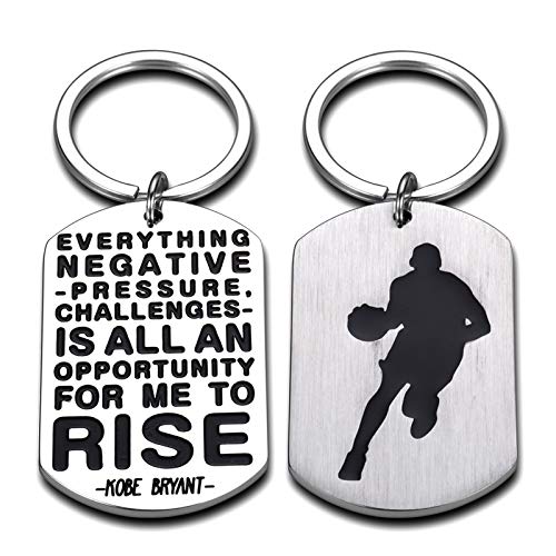 Kobe Gifts For Men Motivational Quote Keychain Mamba Mentality Keyring Tag For Teen Boys Son Athletic Player Hoops Team Coach La Lakers Fan For Birthday Christmas Basketball Sports Events #TOP7