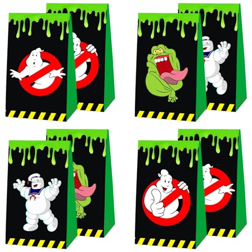 SDONY 12pcs Ghost Party Favor Gift Bags Goodie Bags, Ghost Party Supplies for Kids Birthday Decorations