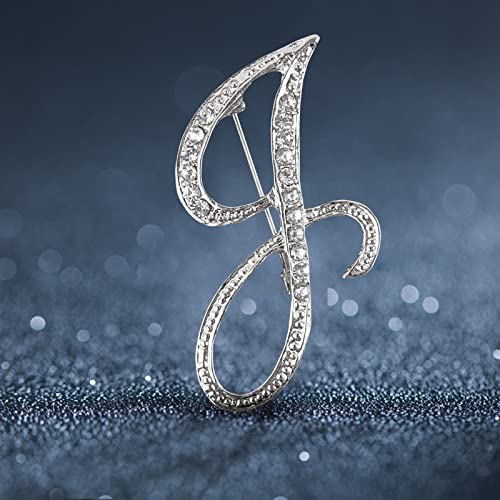 Image of Letter Brooch Pins, Alloy Lapel Pin Gold and Silver for Women, Girls, Men
