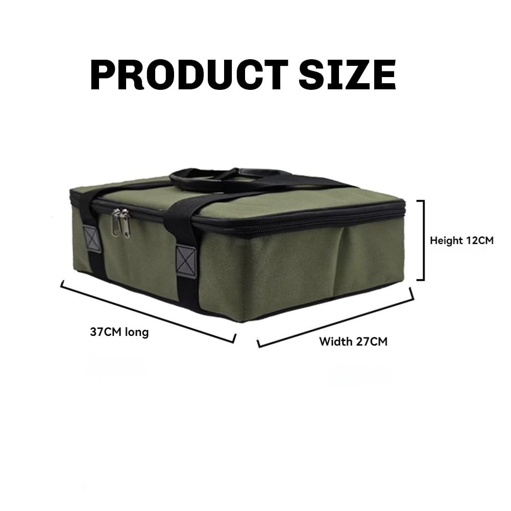 Sac de Rangement en Tissu Oxford pour Camping en Plein Air. Sac de Rangement Portable Multifonctionnel pour Ustensiles de Cuisine de Pique-Nique. Dimensions : 37 * 27 * 12 cm