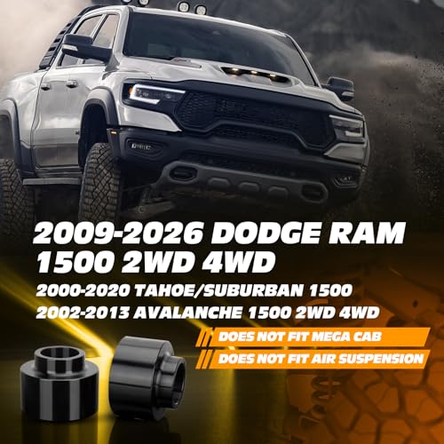 Image of Dynofit 2 inch Rear Leveling Lift Kits for 2009-2026 Dodge Ram 1500 4WD 2WD, 2000-2020 Tahoe Suburban 1500, Raise 2 Inch Back Lift Spacers for Ram1500 4X4 Suspension