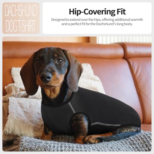 Hjyokuso Fleece Pullover für Dackel Größe M - Warme Hundesweatshirts, Elastische Kleidung für Mittelgroße Hunde