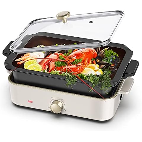 Elektrogrill Kochtopf 2 in 1 Elektrische Pfanne Cover