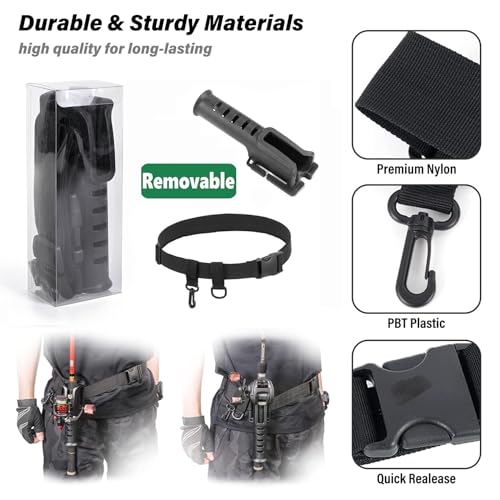 Cinto com suporte para vara de pesca – Cinto ajustável para homens com inserção de mastro portátil p