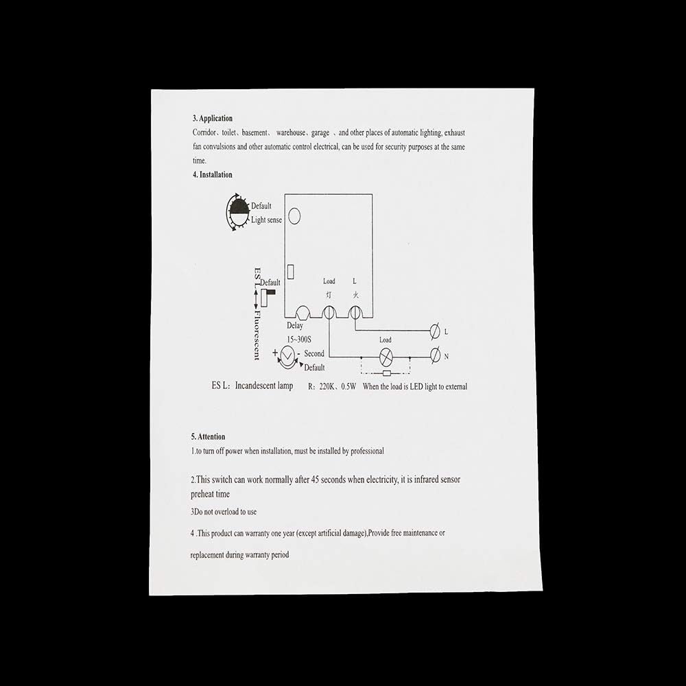 3PCS Automatic PIR Infrared Motion Sensor Switch for Home LED light 100V-250V 200w Human Body Induction Motion 86 * 86 - (Color: WHITE)