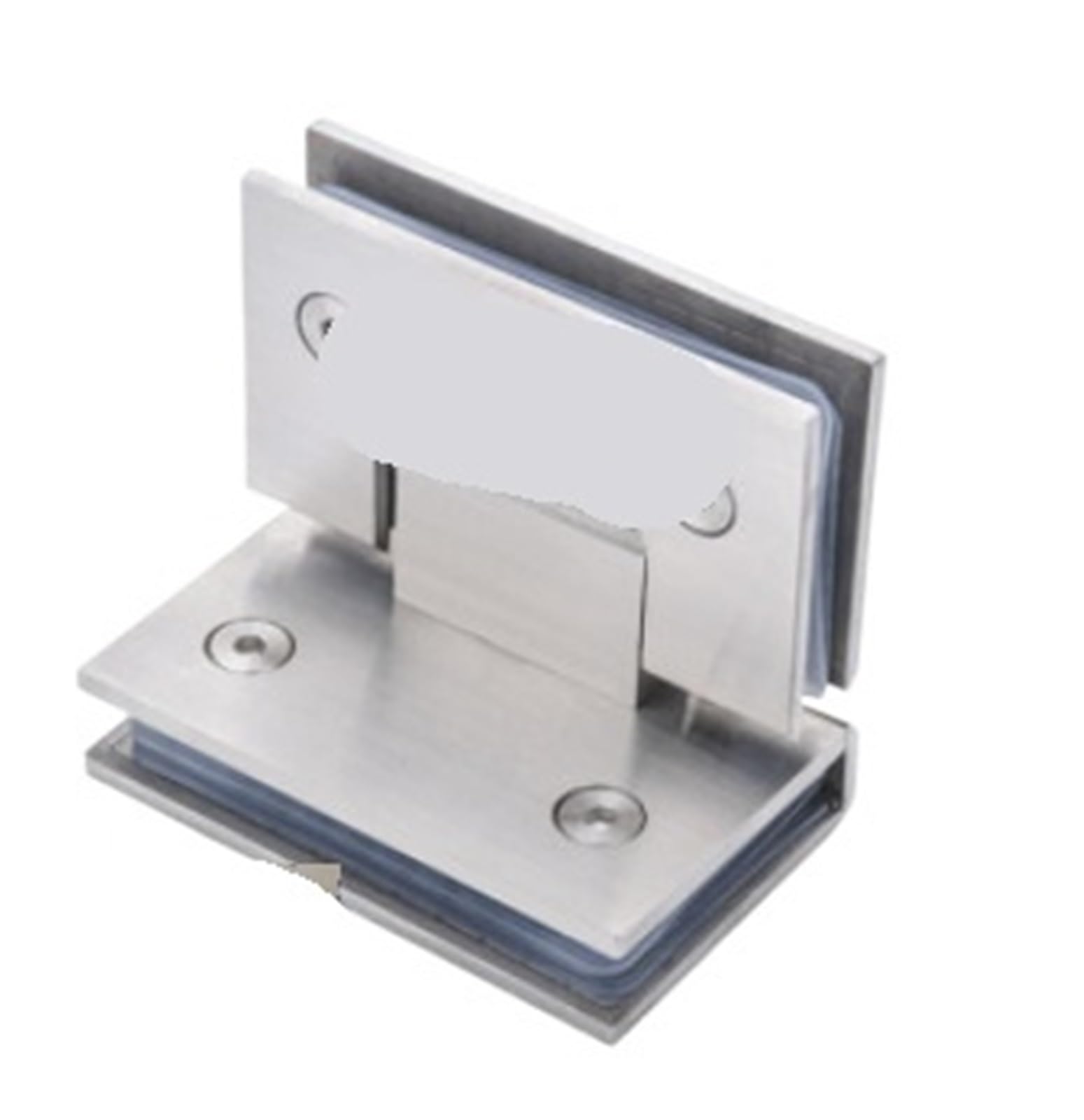 2Pcs 304 Stainless Steel 90 Degrees Glass-to-Glass Corner Hinge(Brushed Steel)