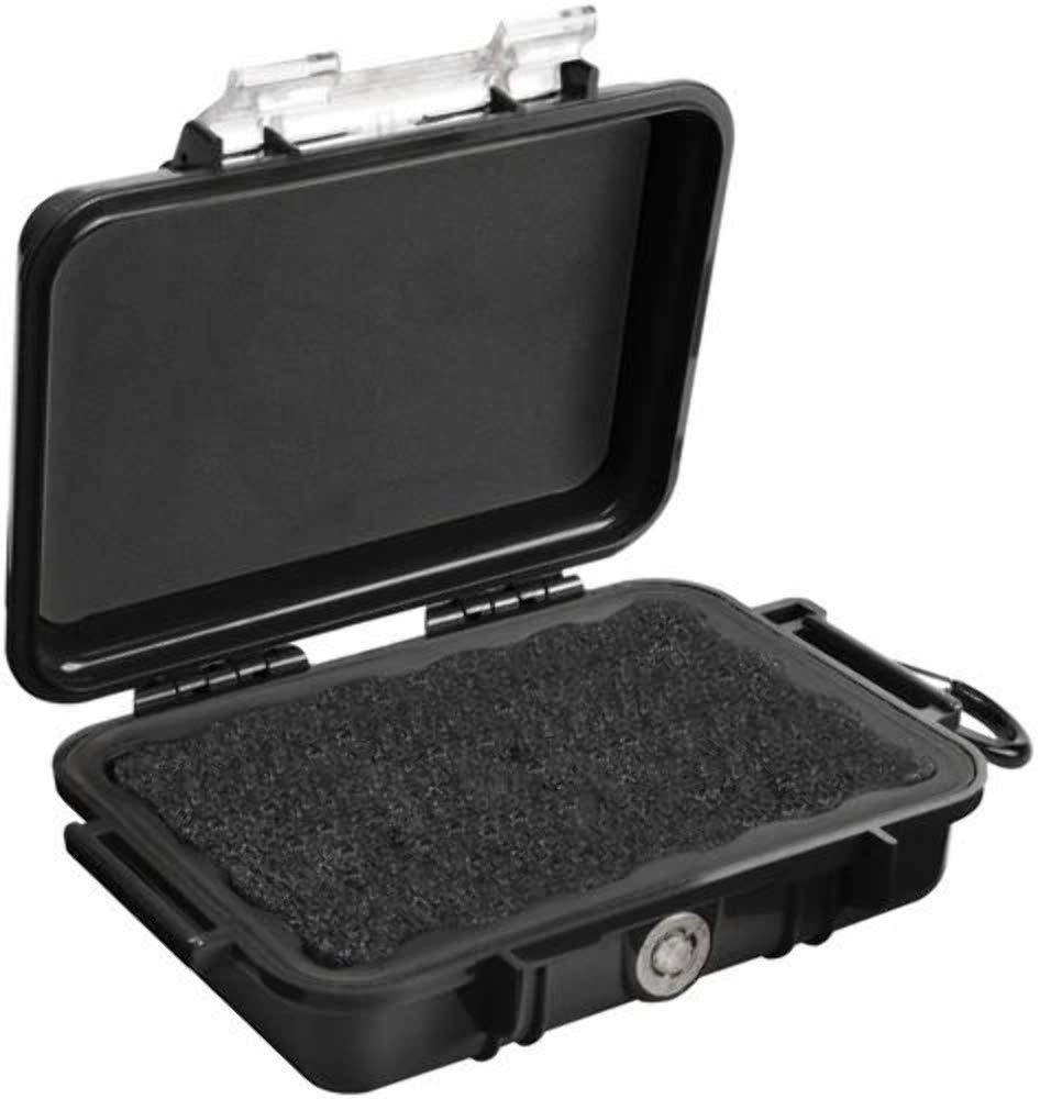 Pelican Products 1020-025-100 1020 MICRO CASE BLK W/CLEAR LID LINER 5.31X3.56X1.68