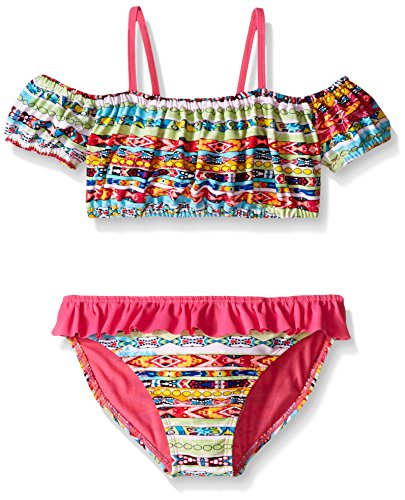 Jessica Simpson Girls' Two Piece Off She Shoulder Bikini