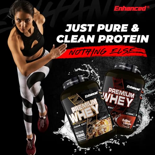 Image of Enhanced Labs Premium Whey Protein Powder, Cappuccino (2kg / 4.4lbs) | 24G Protein per scoop | Rapid Absorption Formula | Digestion Enzyme