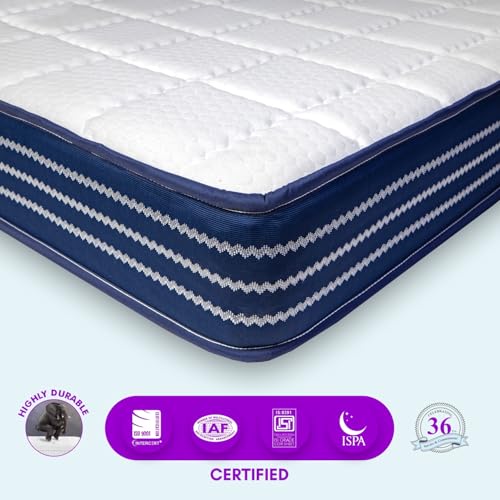 Image of SLEEPSPA Ortho Pocket with SrtX Tech.10 inch King Size Pocket Spring Mattress (78x72 Inches) Hotel Like Comfort, Foam Quilt, Soft & Comfortable Bed Mattresses for Light Sleepers, 10 Year Warranty