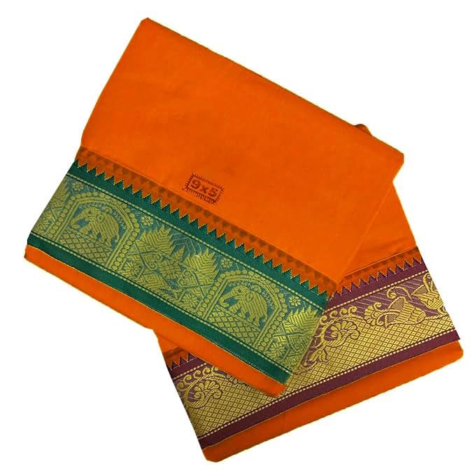 Serviettes en coton de poche orange PRAKASAM COTTON idéales pour le sport