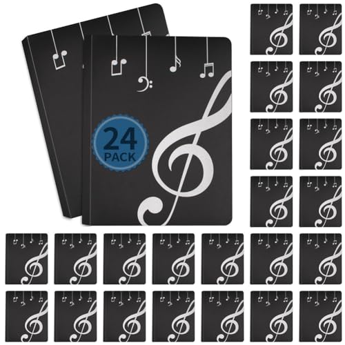 Music Folder Sheet Music Folders 24 Pack Binder Music Choral Storage Holder Band Folder (24)