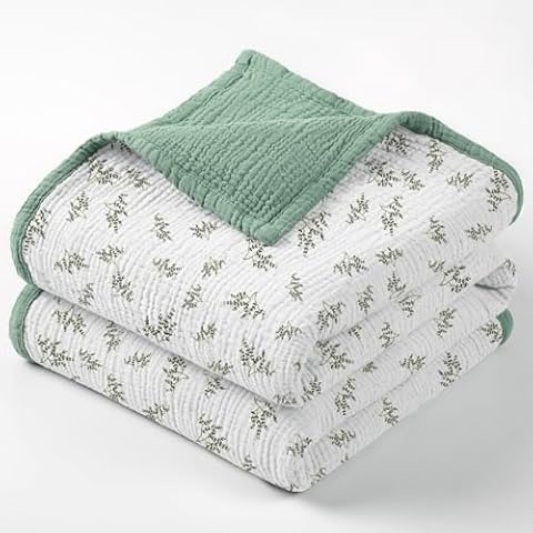 Lulu moon Muslin Quilt Blanket, Crib Blanket for Baby and Toddler,47x47 Inches(Lotusleaf Tree) Cover