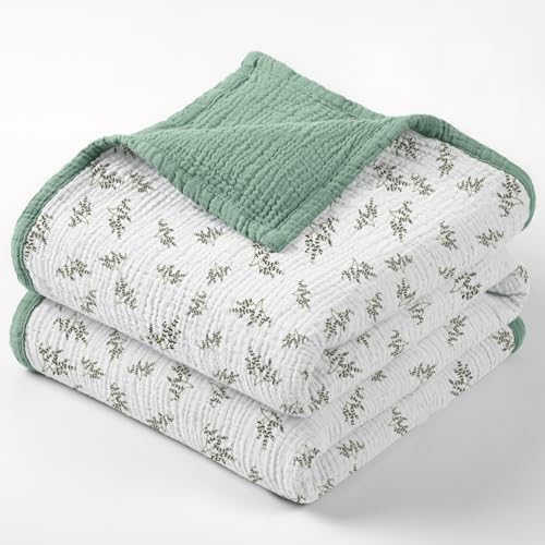 Image of lulumoon Muslin Quilt Blanket, Crib Blanket for Baby and Toddler,47x47 Inches(Lotusleaf Tree)