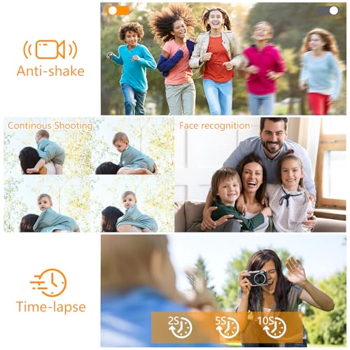 Digital Camera,Selfie Camera 1080P Digital Video Camcorder Front and Rear Dual Cameras with 2.7" LCD,32GB Card, Camera for Kids Children Teen Students Seniors Beginner (Black) - Image 6