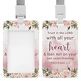 Religious Christian ID Badge Holder Lanyards for Id Badges Slide Cover ABS Waterproof Clear Neck Lan