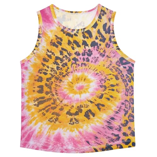 Boys' Tank Top Shirt Leopard Pink Tie Dye Sleeveless T-Shirts