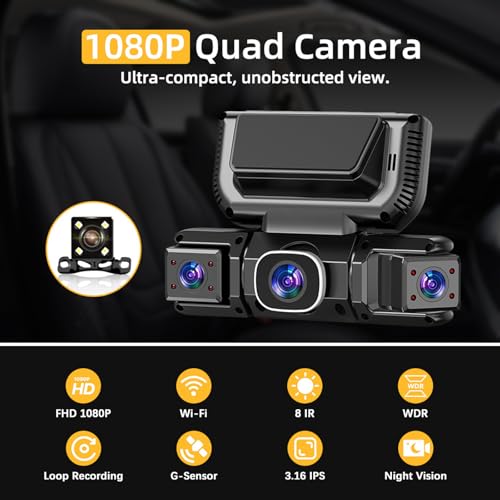 Enregistreur de véhicule grand angle 170 degrés et application connectée