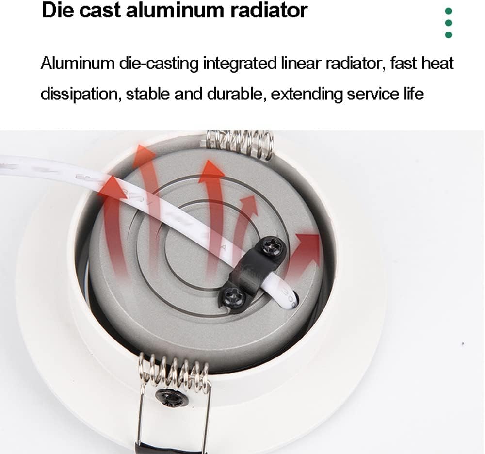 3 Pcs Downlight Baffle Trim Modern Recessed Downlight 5W -10W Anti-Glare LED COB Downligh for Hallway Living Room Bedroom Lighting 3000K/4000K/6000K Selectable