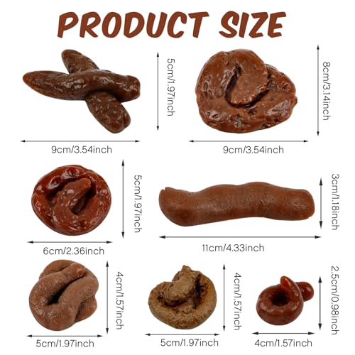 Chivao 7 Pieces Fake Poo Realistic Fake Turd Prank Lifelike Poo Toy Gags and Practical Joke Toys for April Fools' Day Pr - Additional View