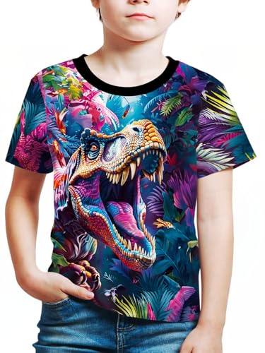 Image of Frogwill Boys Girls Shirts 3D Graphic T-Shirt Neon Clothes Short Sleeve Animal Print Tee 5-13 Years