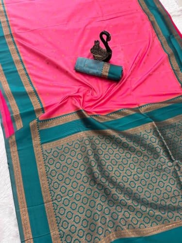Image of Dharmavaram Pattu Paithani Saree Pure Silk Zari Weaving Floral Border Rich Pallu With Blouse Piece
