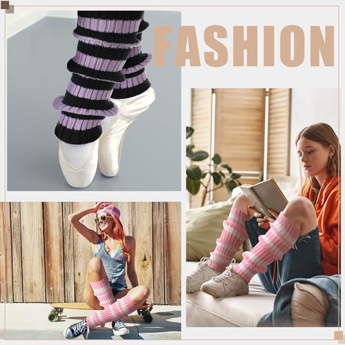 Image of Sintege 6 Pairs Kawaii Leg Warmers Japanese Style Knitted Loose Socks Leg Warmers for Girls Women Lolita Costume School