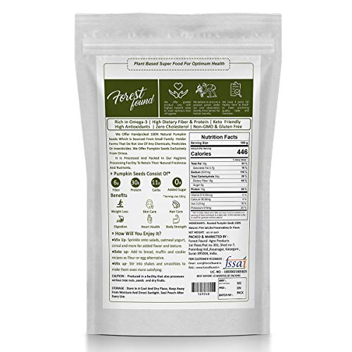 Image of Forest Found Roasted Salted Pumpkin Seeds Use in Salads, Trail Mixes, Baked Goods, Granola Bars, Desserts | Source of Protein & Fibre, Keto Diet Friendly, Pepitas Seed, Healthy Superfood Snack (400g)