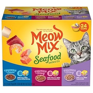Meow Mix Seafood Selects Wet Cat Food Variety Pack, 2.75 Ounce (Pack of 24)