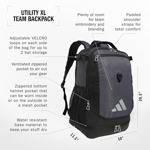 adidas Utility XL Team Backpack, Onix Grey/Black, One Size2
