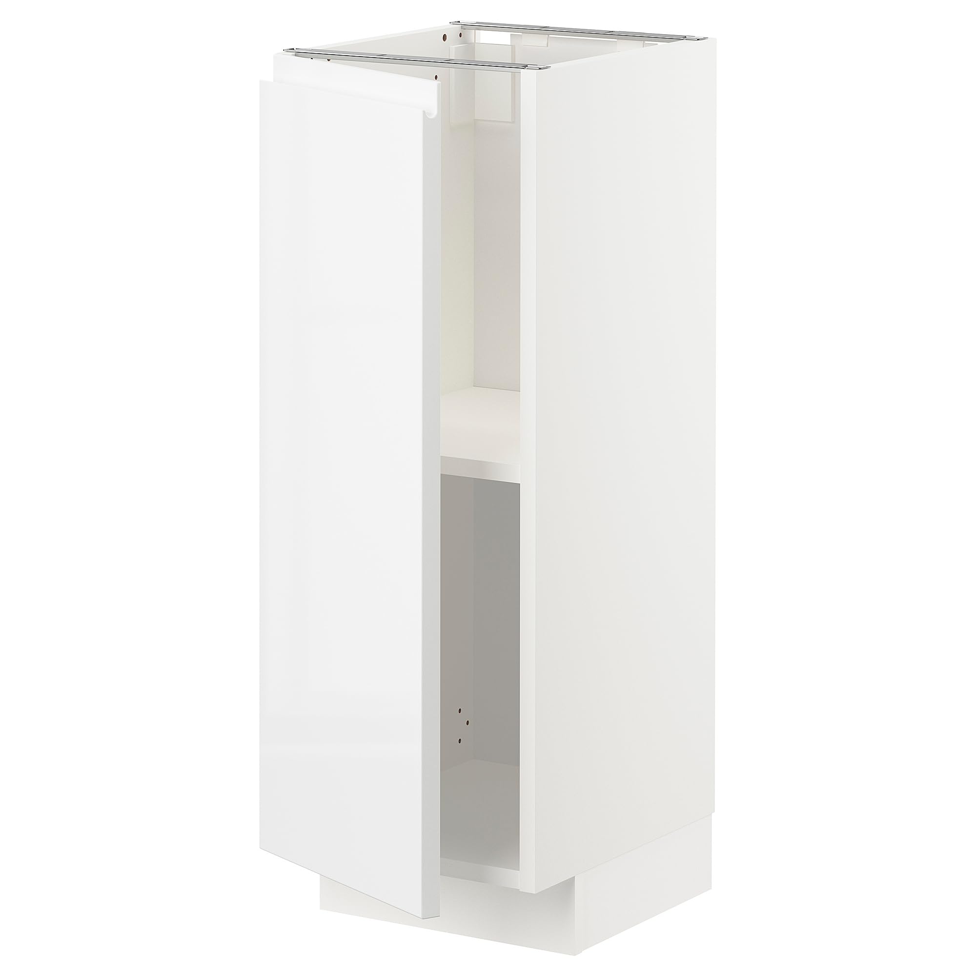 Meuble bas METOD étagères Voxtorp brillant gain de place 30x37