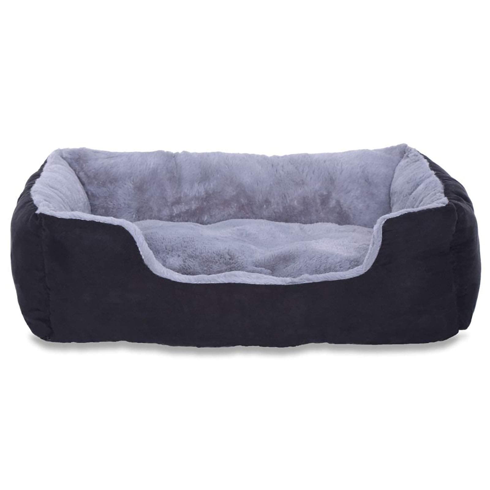 lionto Cama para Perros Perros Cojín Perros sofá con Cojín Reversible, (M) 60x48 cm Gris/Negro