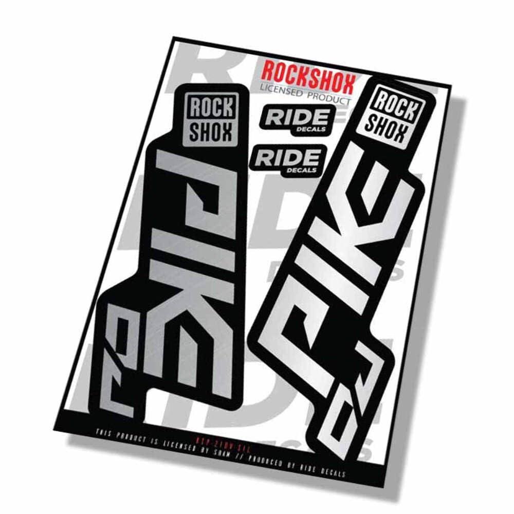 Ride Decals Silver Rockshox Pike Dj 2021 Fork Decals - Licensed By Rockshox Gloss
