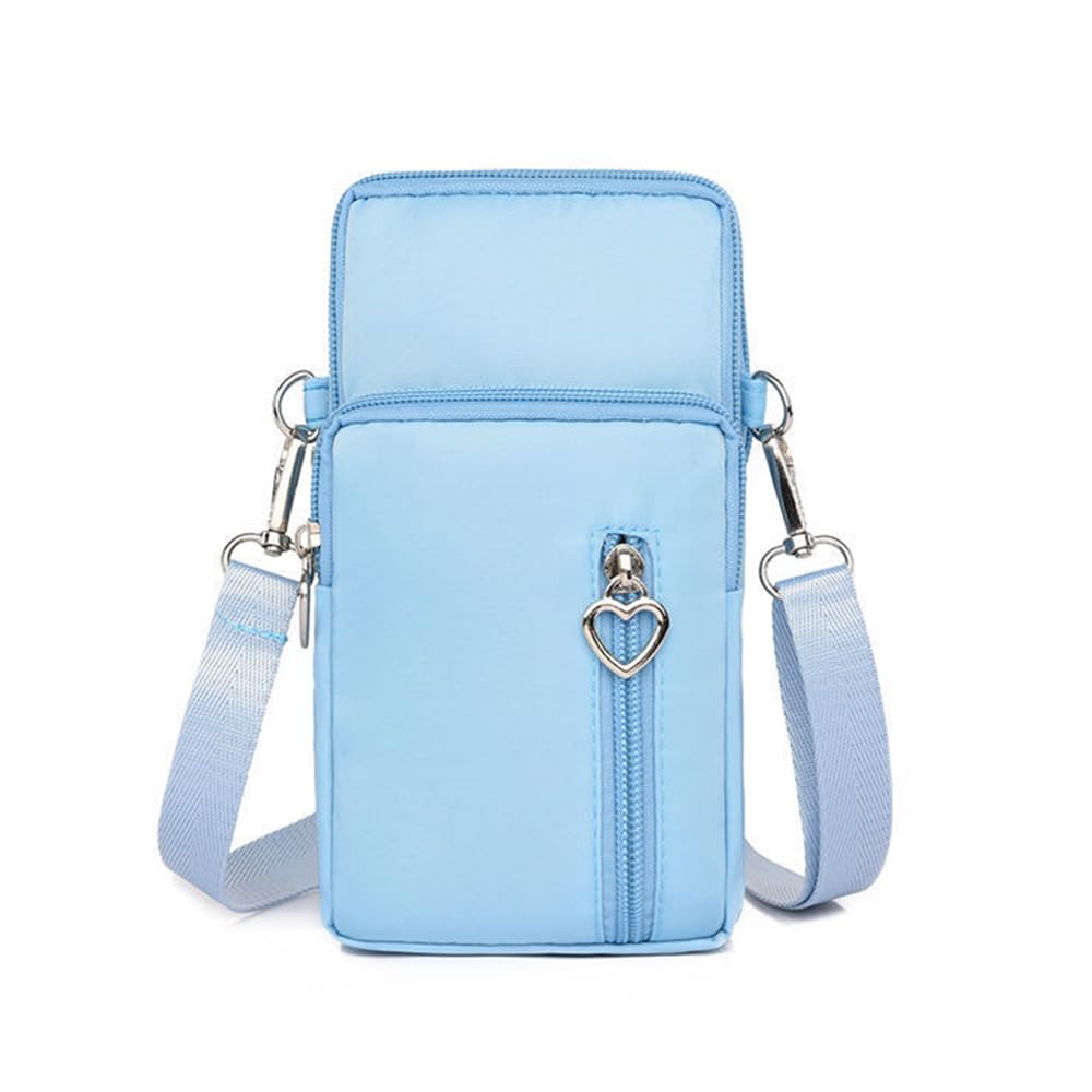 Girls Phone Bag, Cross Body Phone Bag, Waterproof Phone Bags with Zipper Blue Phone Bags for Pack Mobile Phones, Cosmetics and Small Objects