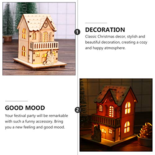 TOYANDONA LED Weihnachtshaus Beleuchtet Winterdorf Haus Holz Weihnachtsdorf Häuser Holzhaus Weihnachtsstadt mit Beleuchtung Weihnachten Dekoration Urlaub Deko Winter – Bild 7