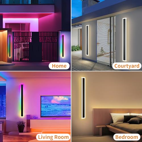 Appliques murales RVB d'extérieur de 100 cm avec intensité variable pour façade - 5