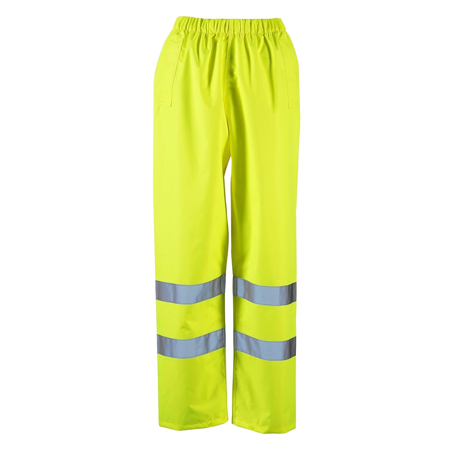 Asfashion Online Women's Yellow Hi Vis Elasticated Waist Over Trousers High Viz Work Wear Safety Trousers ( Uk 16)