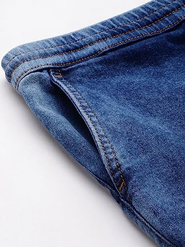 Image of The Indian Garage Co Men Regular Fit Solid Mid-Rise Denim Shorts