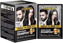 Tonalizante Shampoo Cabelo Formula Natural Sem Amonia Veinira 10 X 25ml Preto