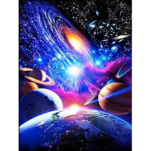 Sugamm 5D DIY Diamond Painting Sterrenhemel volledige Diamant Schilderij Planeet Kit strassteentjes, borduurwerk foto’s…