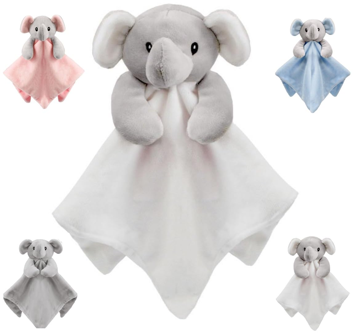 Onlybee Men's White Baby Boys Or Girls Elephant Snuggle Comforter Blanket (, Baby)