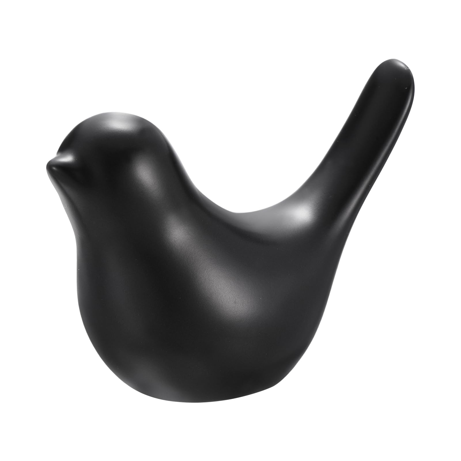 sourcing map Small Bird Statues, 4.3 Inch Ceramic Birds Figurines Bird Modern Home Decorative Small Animal Statues for Office Bookshelf Bedroom Living Room, Black