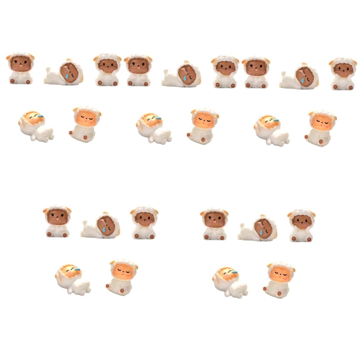 25 STK Lamm Puppe Ornament Mini-Spielzeug Simulationslamm Lammzubehör Saftiges Blumentopflamm Cartoon-lamm-Handwerk Spielzeuglamm Für Kinder Winzige Schafe Ziegendekor Plastik
