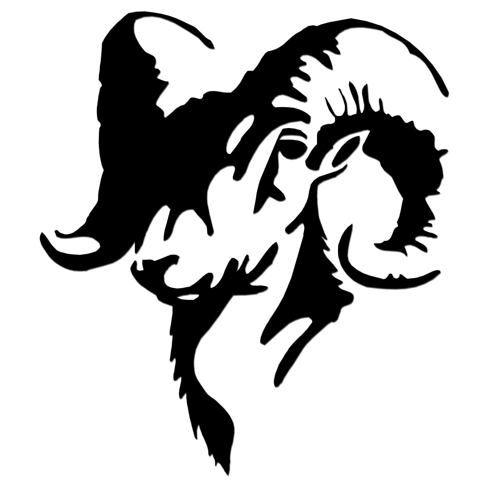 Ram Horns Head Sheep Animal Wildlife Farm Ranch Vinyl Sticker Decal for Car Truck Motorcycle Windows Bumper Laptop Home Wall Decor - Many Colors & Sizes