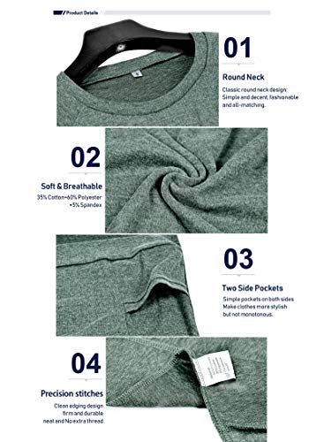 AUSELILY Dames shirt met lange mouwen ronde hals T-shirts blouse tuniek sweatshirt pullover met zakken - Image 3