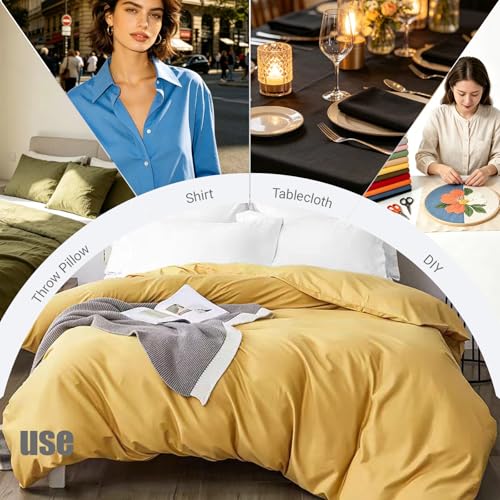 100% Combed Cotton Fabric by The Yard, 66 inches Wide, Premium Soft Breathable Cotton Cloth, Durable Fade Resistant Material for Sewing, Bedding, DIY Crafts, Home Textile (Beige, 3 Yards) by CNSUPMK - Used condition - Image 4
